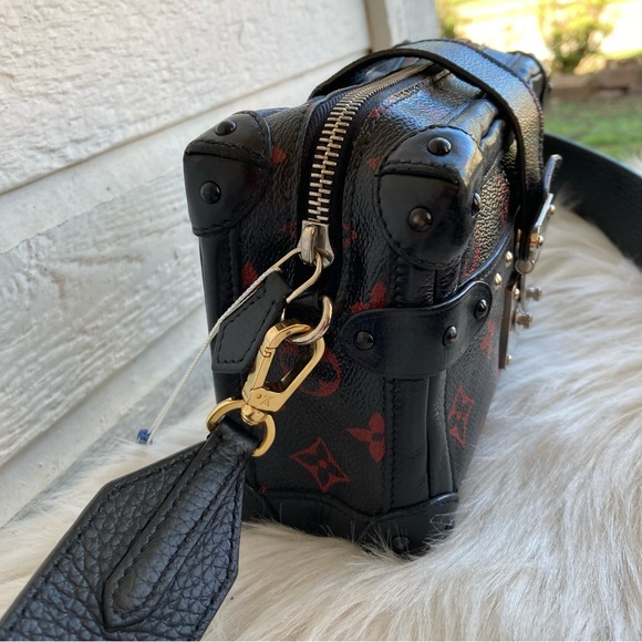 RARE | LOUIS VUITTON Monogram Petite Malle Soft MM Crossbody Handbag Red Box - Picture 8 of 16